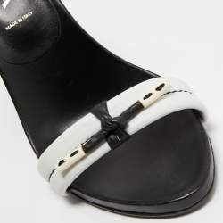Pre Owned Prada Tricolor Patent and Leather Ankle Strap Sandals Size 38