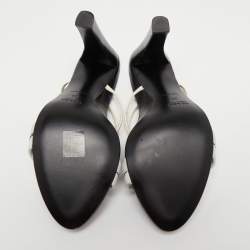 Pre Owned Prada Tricolor Patent and Leather Ankle Strap Sandals Size 38