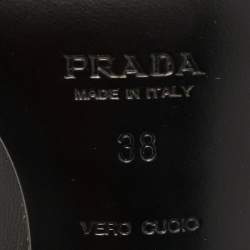 Pre Owned Prada Tricolor Patent and Leather Ankle Strap Sandals Size 38