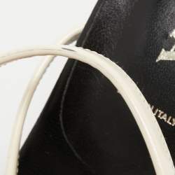 Pre Owned Prada Tricolor Patent and Leather Ankle Strap Sandals Size 38