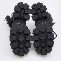 Prada Black Nylon Monolith Ankle Boots Size 38