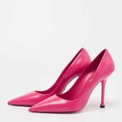 Pre Owned Prada Pink Leather Pointed Toe Pumps Size 40