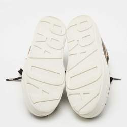 مملوكة مسبقًا Prada Black Leather Embellished Slip On Sneakers Size 36