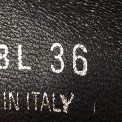 مملوكة مسبقًا Prada Black Leather Embellished Slip On Sneakers Size 36