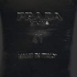 Prada Silver Leather Studded Flat Slides Size 41   