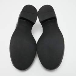 مملوكة مسبقًا Prada Black Satin Crystal Embellished Loafers Size 38