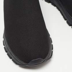 مملوكة مسبقًا Prada Black Knit Fabric Slip On Sneakers Size 37.5