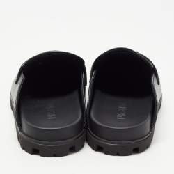 Prada Black Leather Sabots Flat Mules Size 36.5