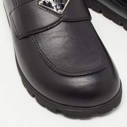 Prada Black Leather Sabots Flat Mules Size 36.5