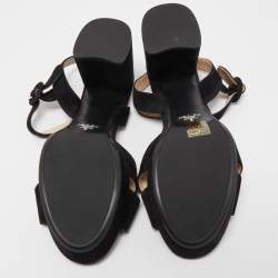 Pre Owned Prada Black Suede Ankle Strap Sandals Size 38