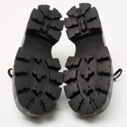 Pre Owned Prada Black Leather Monolith Platform Derby Size 38.5