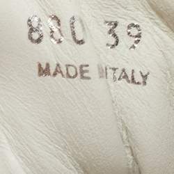 Pre Owned Prada White Mesh and Leather Lace Up Sneakers Size 39