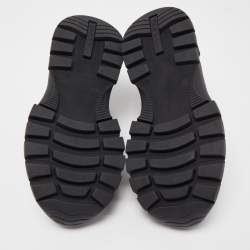 Pre Owned Prada Black Leather Brogue Sneakers Size 39