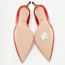Prada Red Patent Leather Pointed Toe Pumps Size 40