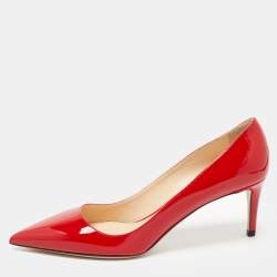 Prada Red Patent Leather Pointed Toe Pumps Size 40
