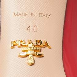 Prada Red Patent Leather Pointed Toe Pumps Size 40