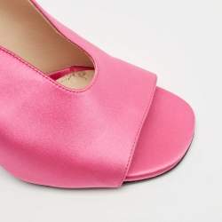 Prada Pink Satin Block Heel Slide Sandals Size 36