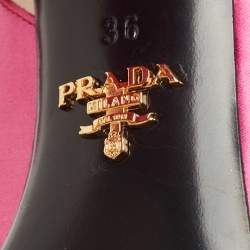 Prada Pink Satin Block Heel Slide Sandals Size 36