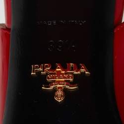 Prada Red Patent Leather Cut Out Mules Size 39.5