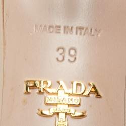 Pre Owned Prada Beige Leather Slingback Pumps Size 39
