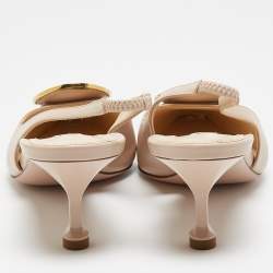 Pre Owned Prada Beige Leather Slingback Pumps Size 39