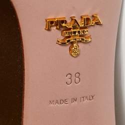 Prada Metallic Patent Leather Crystal Embellished Peep Toe Pumps Size 38
