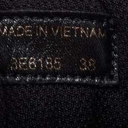 Pre Owned Prada Black Leather Low Top Sneakers Size 38