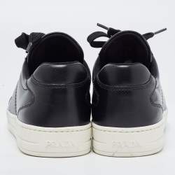 Pre Owned Prada Black Leather Low Top Sneakers Size 38
