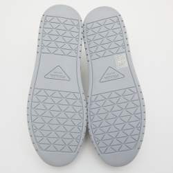 Pre Owned Prada White/Grey Leather Downtown Low-Top Sneakers Size 39