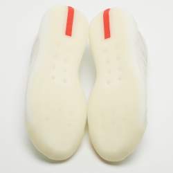 Pre Owned Prada x Adidas White Mesh and Lace Up Sneakers Size 37.5