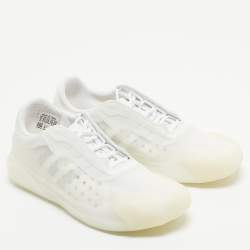 Pre Owned Prada x Adidas White Mesh and Lace Up Sneakers Size 37.5