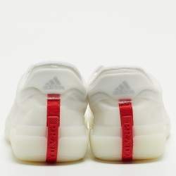Pre Owned Prada x Adidas White Mesh and Lace Up Sneakers Size 37.5