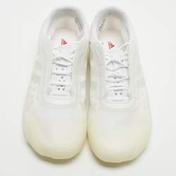 Pre Owned Prada x Adidas White Mesh and Lace Up Sneakers Size 37.5