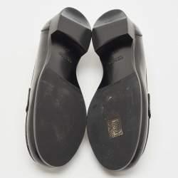 مملوكة مسبقًا Prada Black Leather Slip On Loafers Size 36.5