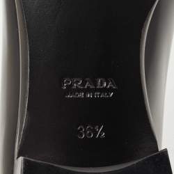 مملوكة مسبقًا Prada Black Leather Slip On Loafers Size 36.5