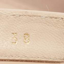 Prada Beige Patent Leather Platform Ankle Strap Sandals Size 38