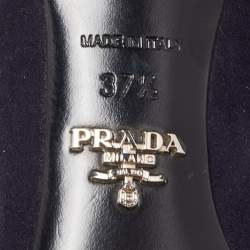 مملوكة مسبقًا Prada Navy Blue Suede Pointed Toe Bow Pumps Size 37.5