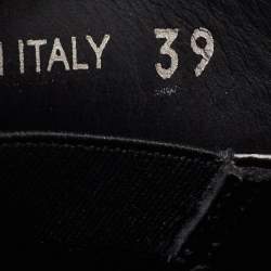 Pre Owned Prada Black Glossy Leather Platform Loafers Size 39