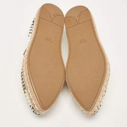 Prada Multicolor Woven Leather Espadrille Flats Size 36