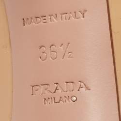 Pre Owned Prada Beige Patent Leather Peep Toe Pumps Size 36.5