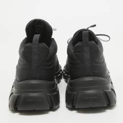 Pre Owned Prada Black Nylon Prax Low Top Sneakers  Size 40