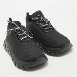 Pre Owned Prada Black Nylon Prax Low Top Sneakers  Size 40