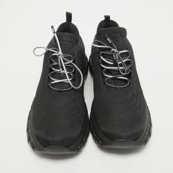 Pre Owned Prada Black Nylon Prax Low Top Sneakers  Size 40