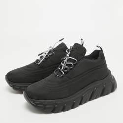 Pre Owned Prada Black Nylon Prax Low Top Sneakers  Size 40
