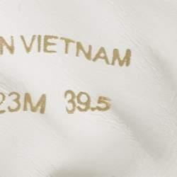 مملوكة مسبقًا Prada White/Pink Leather Low Top Sneakers Size 39.5