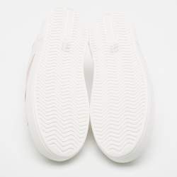 مملوكة مسبقًا Prada White/Pink Leather Low Top Sneakers Size 39.5