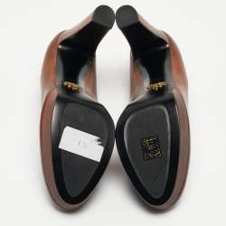 Pre Owned Prada Two Tone Leather Platform Pumps Size 40