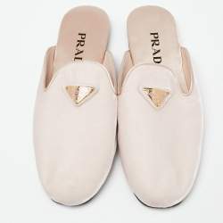  Prada Baby Pink Velvet Flat Mules Size 36