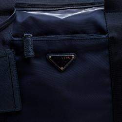 Prada Navy Blue Nylon Weekender Bag