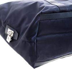 Prada Navy Blue Nylon Weekender Bag